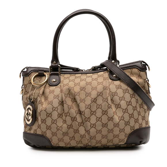 Pre-Loved Gucci GG Canvas Sukey Satchel - Picture 1 of 10